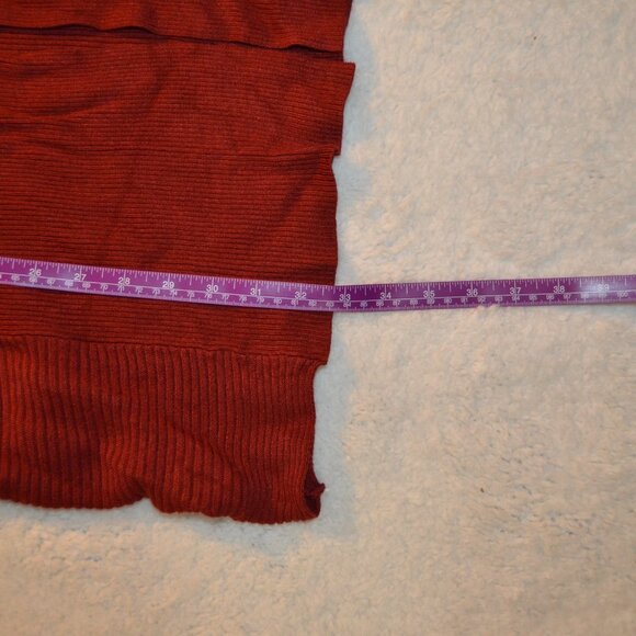 Zenana Outfitters rust red cardigan, longline open front knit sweater szM - Picture 9 of 14
